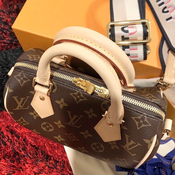 🆕💜Louis Vuitton ADJUSTABLE SPEEDY BANDOULIÈRE 20 Black Strap - Picture 5 of 17